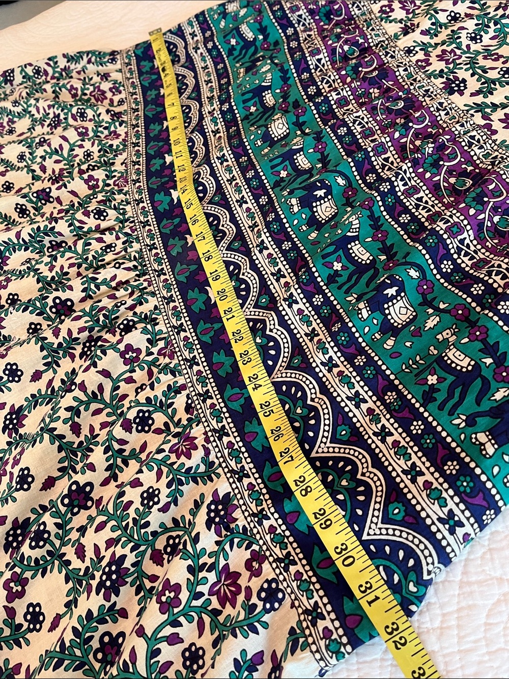 Cotton Tiered Muumuu Dress Long Pockets Womens Large Floral Elephant Print Boho - Picture 14 of 16